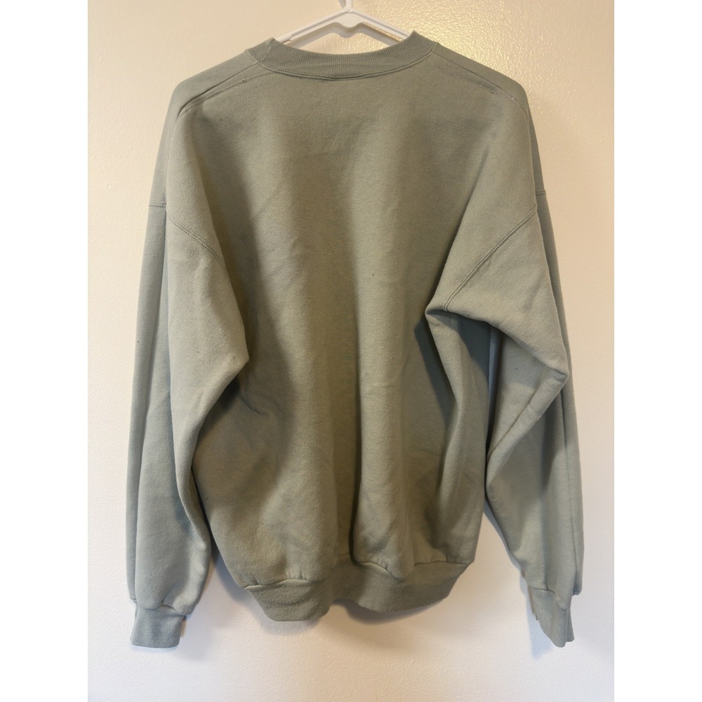 Vintage Hanes Myrtle Beach Embroidered Sweatshirt Sage Green Crewneck Large - Picture 8 of 10